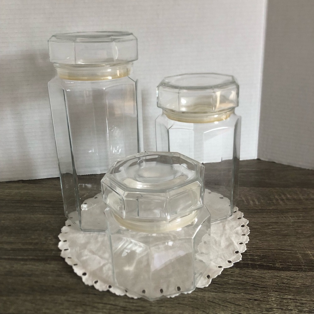 Vtg Luminarc Octime Canister Set